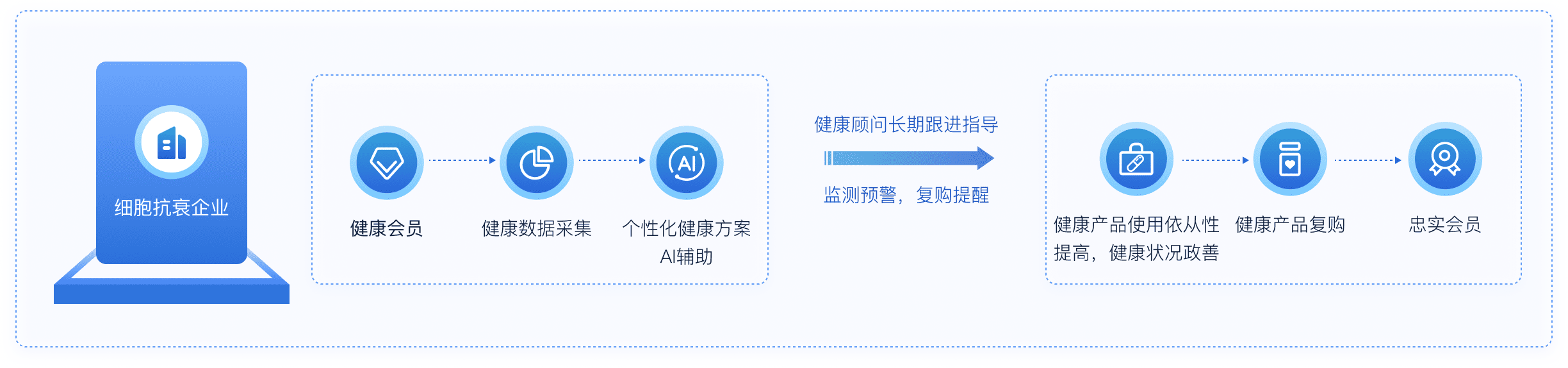 细胞抗衰与功能医学管理解决方案流程图